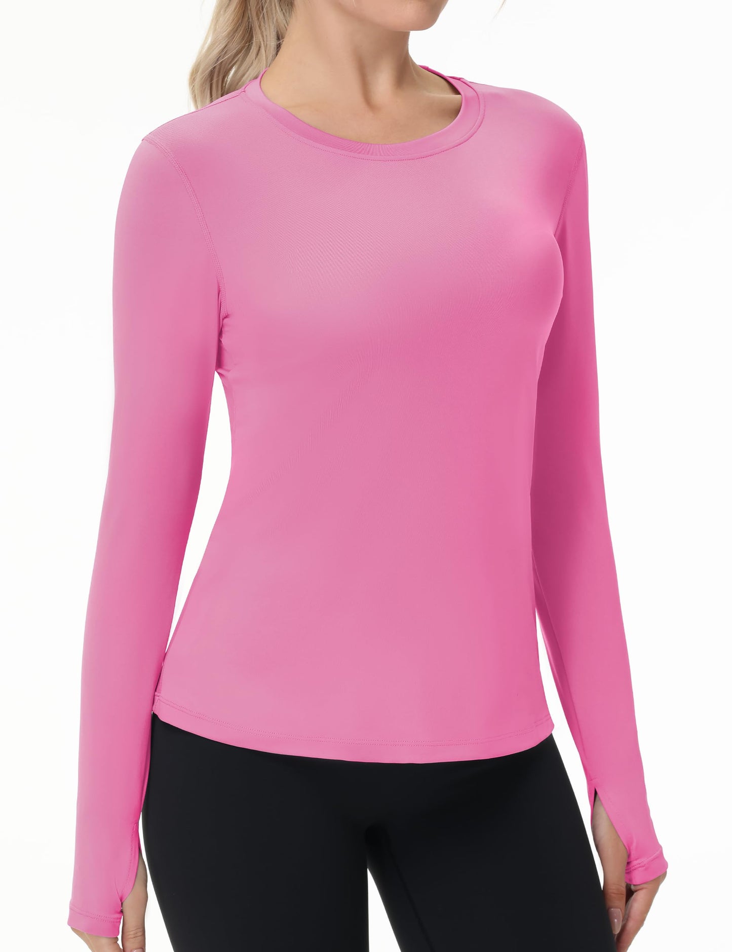Women's UPF 50+ Sun Protection Long Sleeve Shirt - Athletic Rash Guard with Thumb Holes