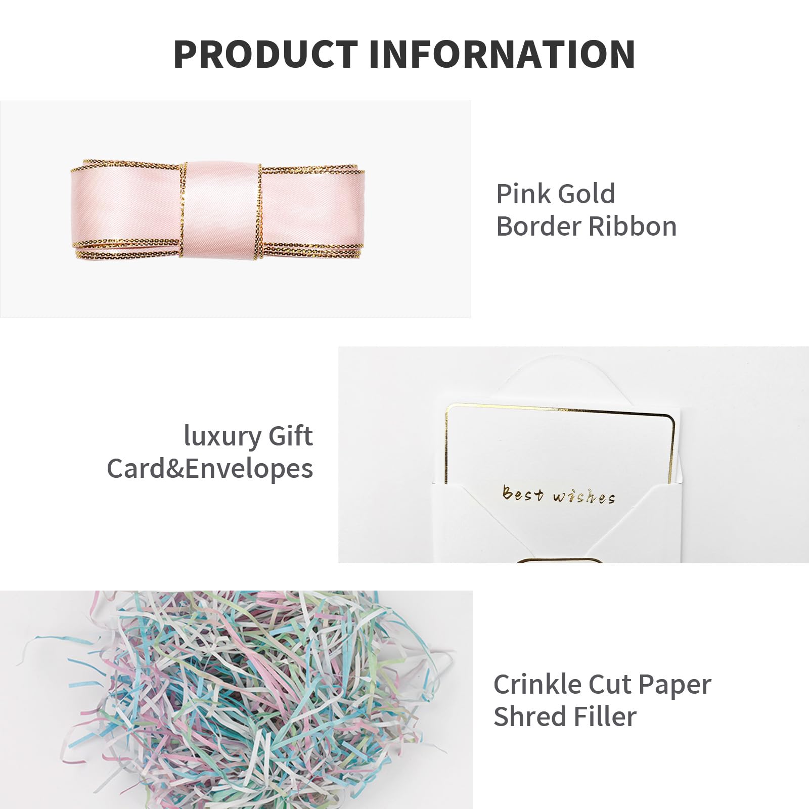 Large Gift Box with Lid 16.5x13x5.5 inches - Includes Card, Ribbons & Filler