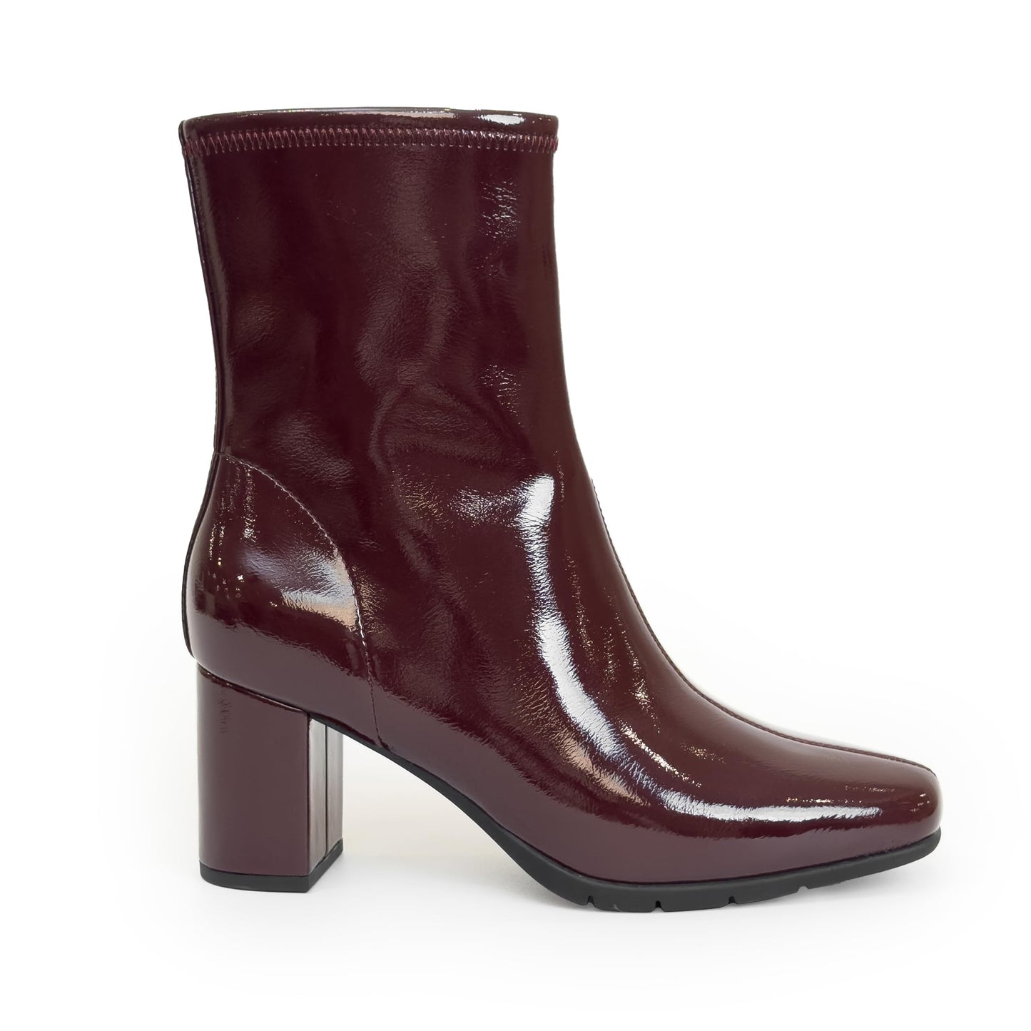 Aerosoles Women's Miley Mid-Calf Boots, Merlot Crinkle Patent Faux Leather, 5
