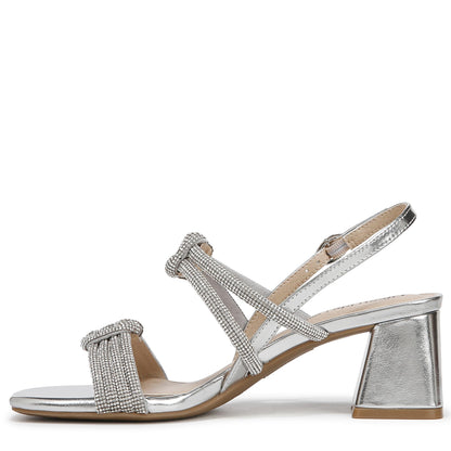 LifeStride Womens Celeste Heeled Sandal Silver Metallic 7 M