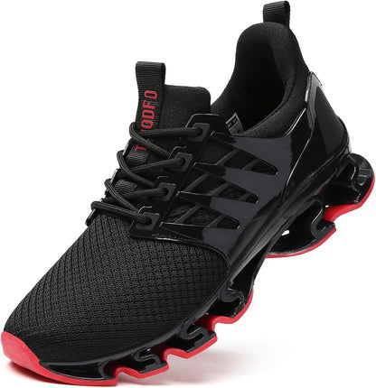 Women's Walking Shoes Breathable Mesh Sport Sneakers 8068 Black Red