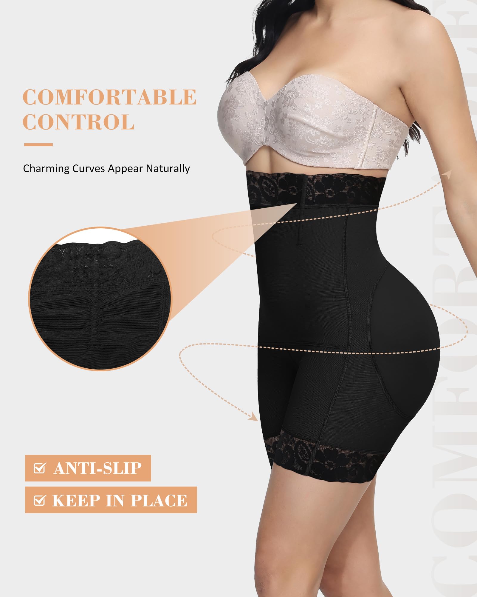 Women's Butt Lifting Shapewear Shorts - Tummy Control Compression Underwear