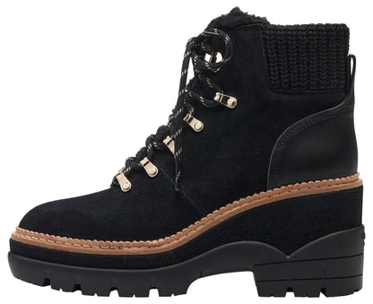 kate spade new york Willow Lug Lace Up Bootie, Black, 8.5