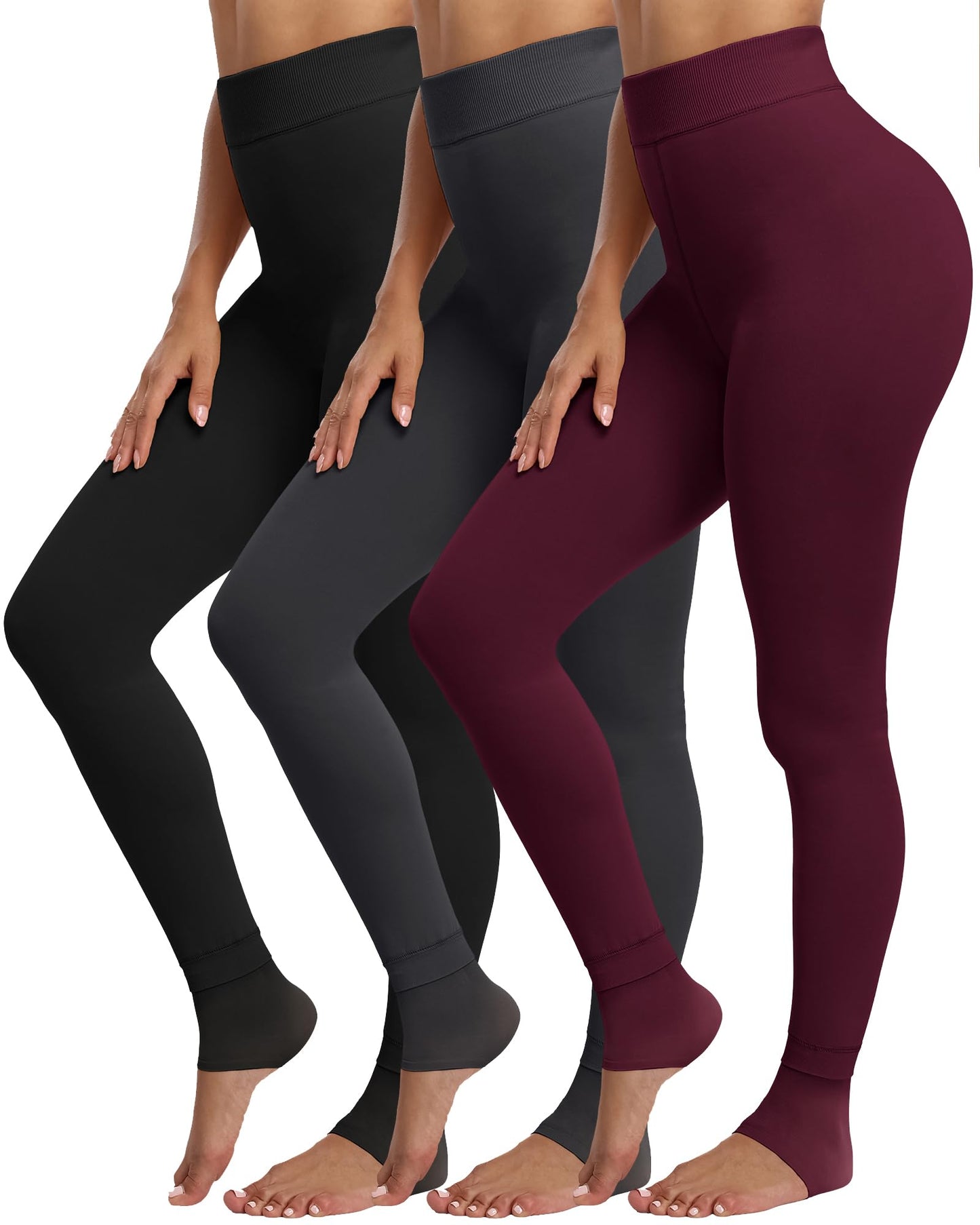 CHRLEISURE Women's Fleece Lined Tights - Fake Sheer Warm Pantyhose Thick Winter Leggings