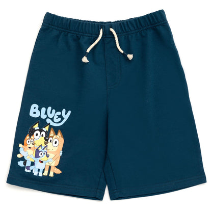 Bluey 3-Piece Kids Outfit Set - T-Shirt, Shorts & Baseball Cap for Toddlers to Big Kids
