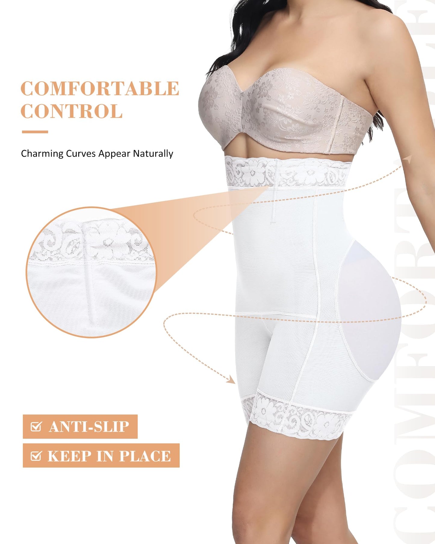 Women's Butt Lifting Shapewear Shorts - Tummy Control Compression Underwear