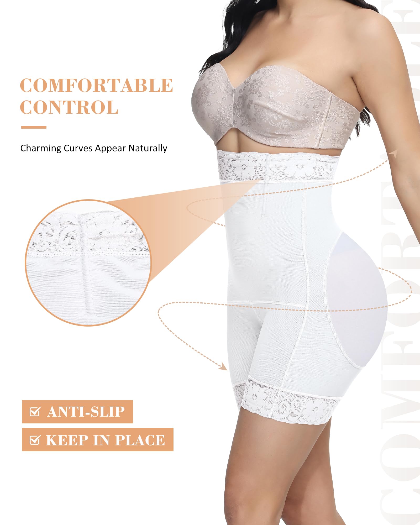 Women's Butt Lifting Shapewear Shorts - Tummy Control Compression Underwear