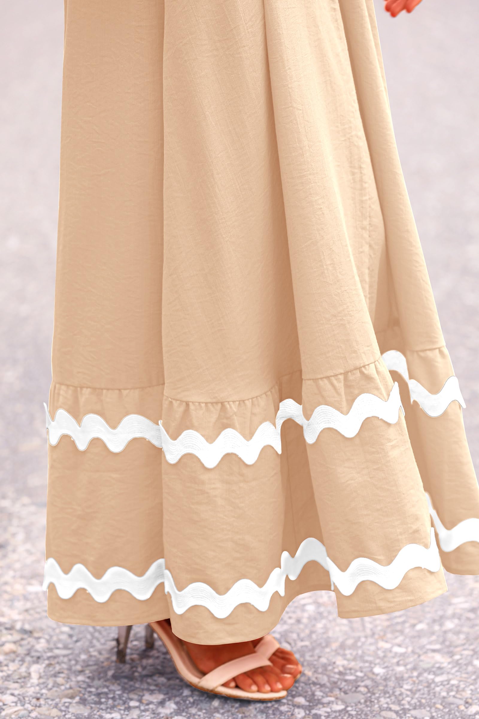 Blue Casual Dresses - Women's Sleeveless Spaghetti Strap Maxi Dress - Flowy Beach Ruffle