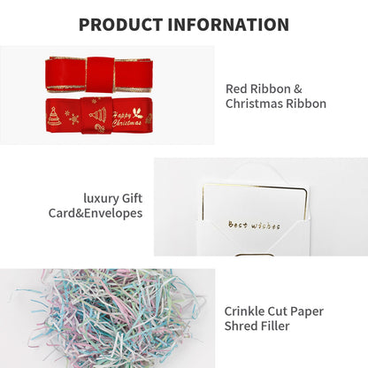 Large Gift Box with Lid 16.5x13x5.5 inches - Includes Card, Ribbons & Filler