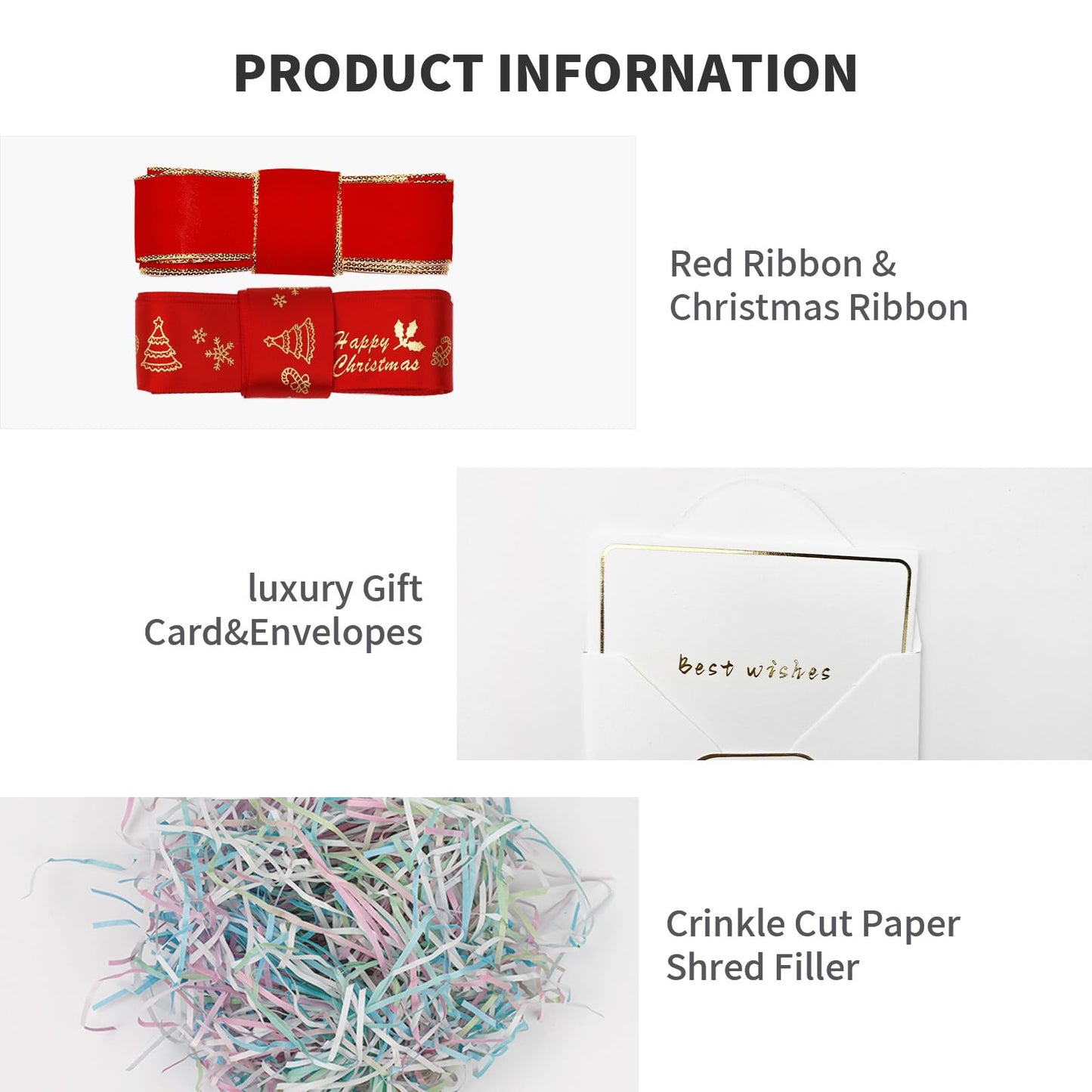 Large Gift Box with Lid 16.5x13x5.5 inches - Includes Card, Ribbons & Filler