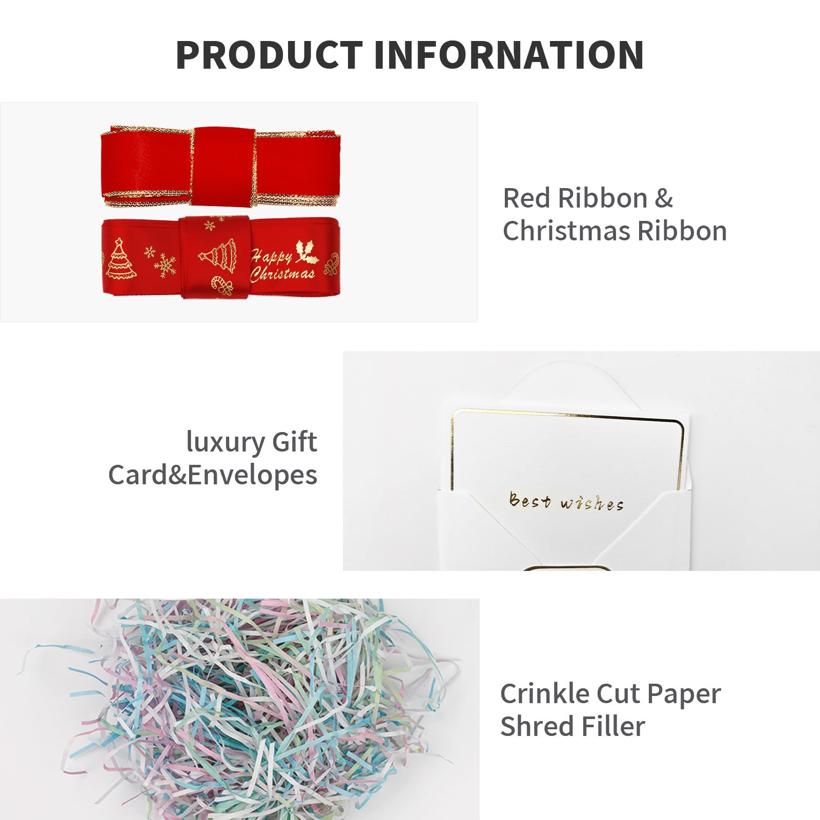 Large Gift Box with Lid 16.5x13x5.5 inches - Includes Card, Ribbons & Filler