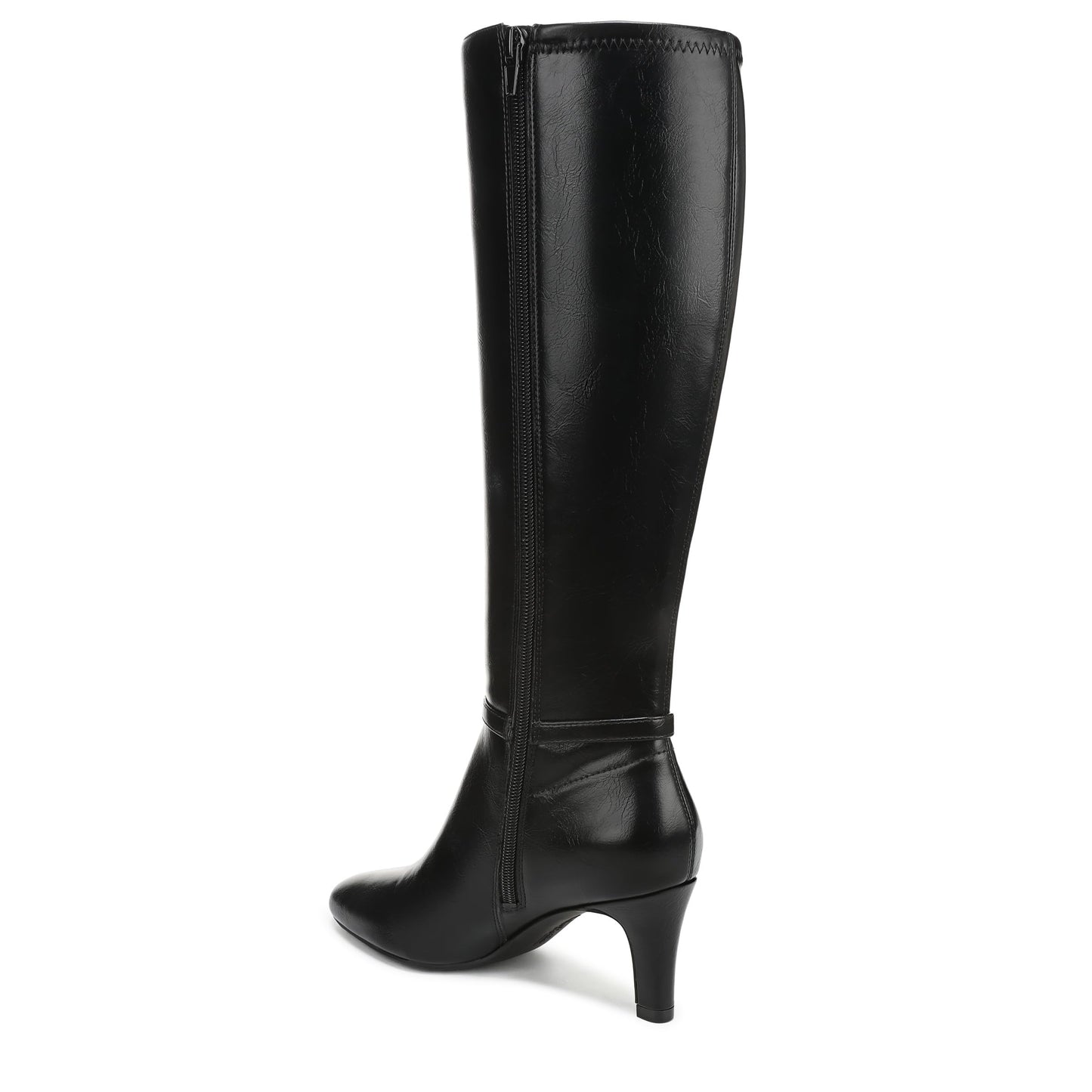 LifeStride Women's Galant Fashion Boot Black Faux Leather 5.5 M
