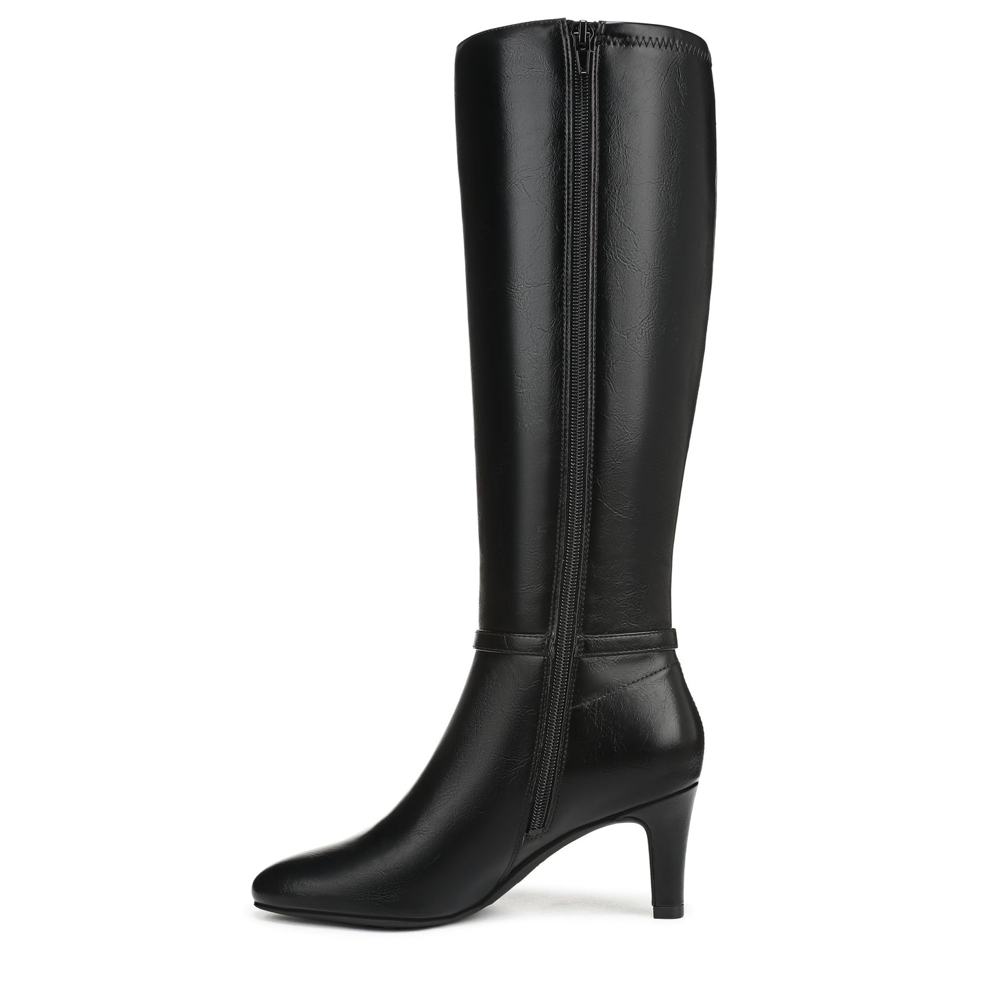 LifeStride Women's Galant Fashion Boot Black Faux Leather 5.5 M