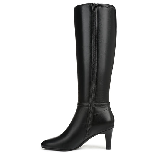 LifeStride Women's Galant Fashion Boot Black Faux Leather 5.5 M