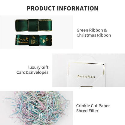 Large Gift Box with Lid 16.5x13x5.5 inches - Includes Card, Ribbons & Filler