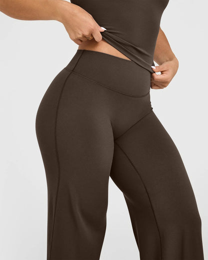 Women's High Waist Yoga Pants - Soft Stretch Straight Leg Bottoms