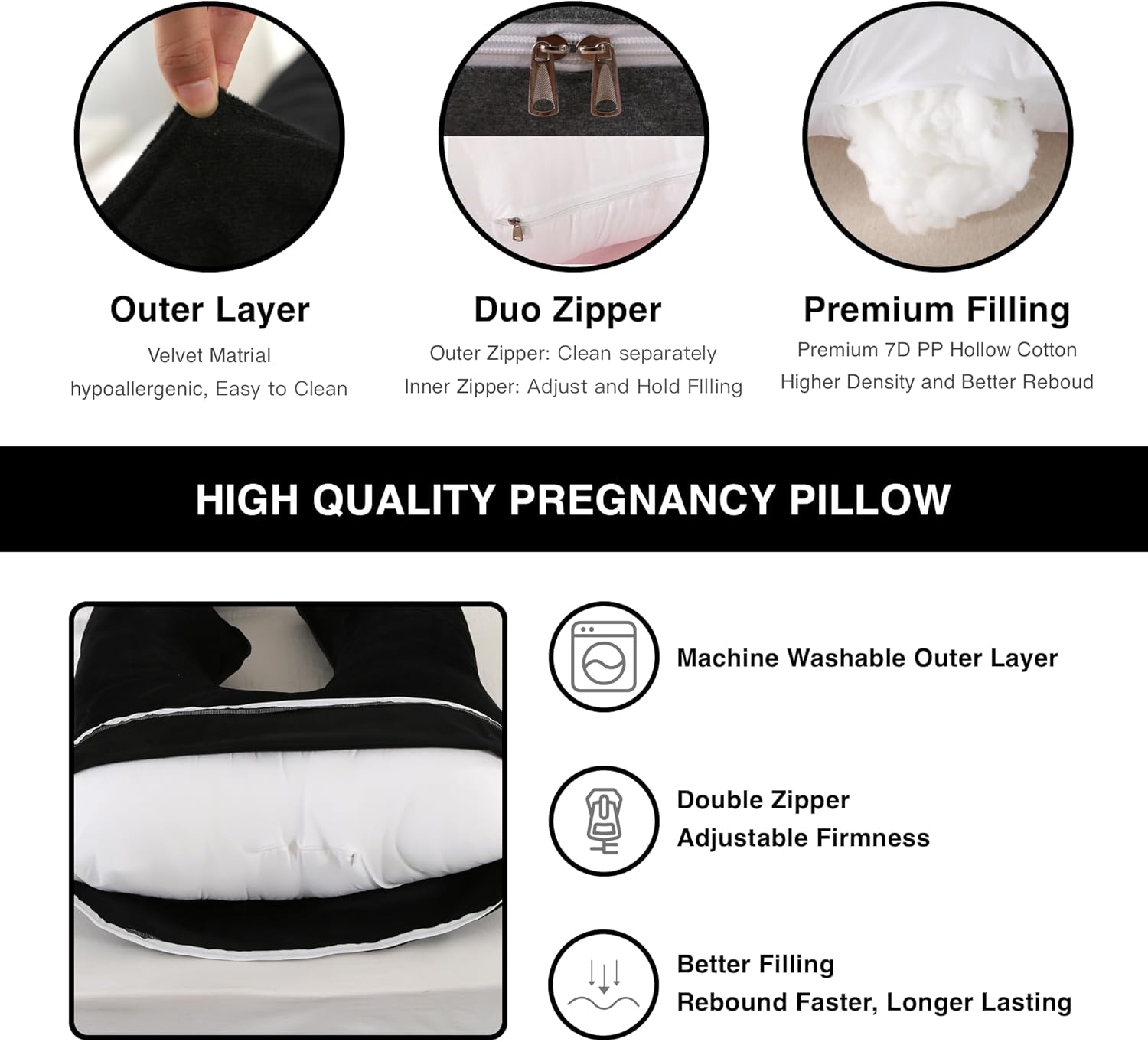 Full Body Pregnancy Pillow 57 Inch Maternity Support Pillow