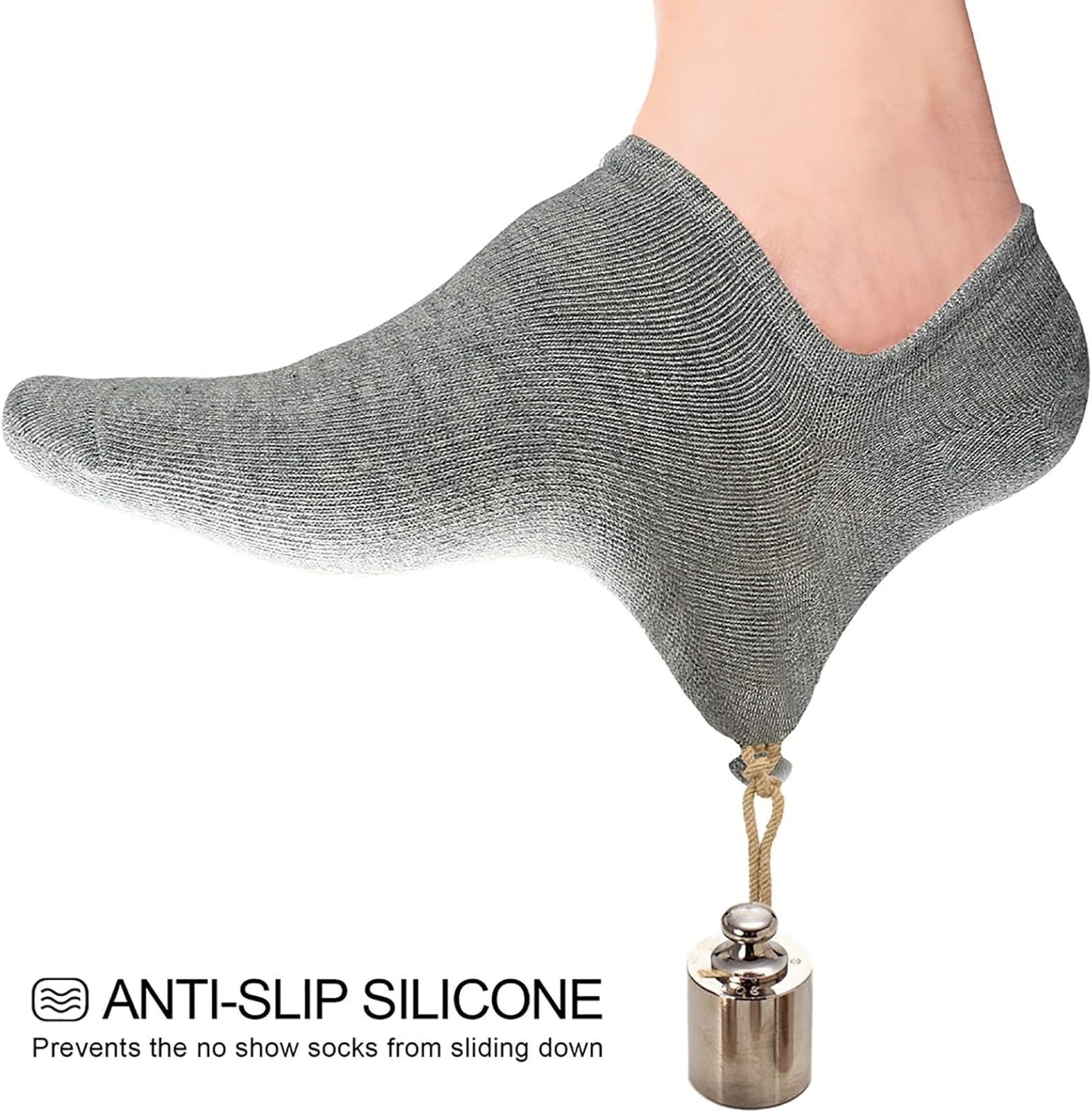 Women No Show Socks - Non Slip Low Cut Invisible Socks 4/8 Pairs