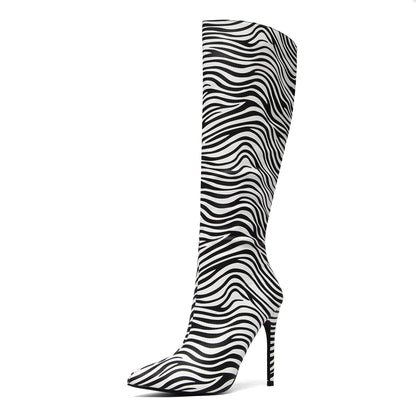 NEWBELLA Women's Suede Knee-High Boots - Sleek Design Stiletto Heel Boots for Daily Wear, Halloween, Christmas