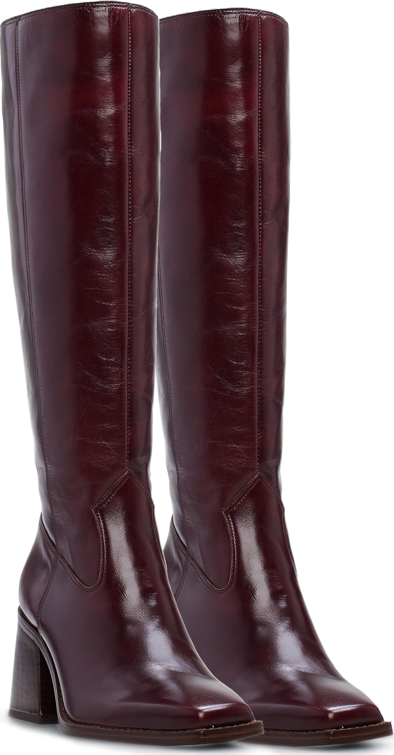 Vince Camuto Women's Sangeti Stacked Heel Knee High Boot Fashion, Dark Mahogany, 7.5