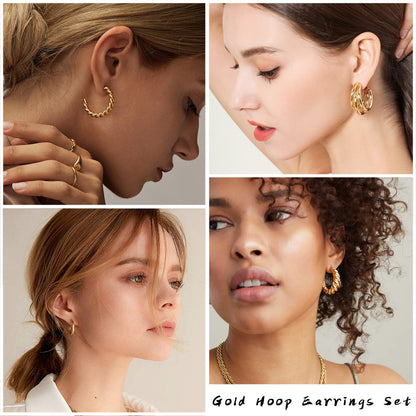 Women's Accessories - 36-Piece Gold Plated Jewelry Set Necklaces Bracelets Earrings Rings Gift