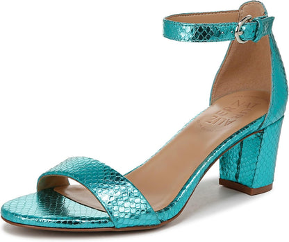 Heeled Sandals for Women - Block Heel Dress Sandals with Ankle Strap