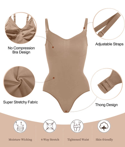 Women's Shapewear Bodysuit Tummy Control Seamless Body Shaper