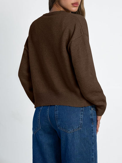 Women's Cropped Cardigan Sweaters - Lightweight Fall Button Up Knit