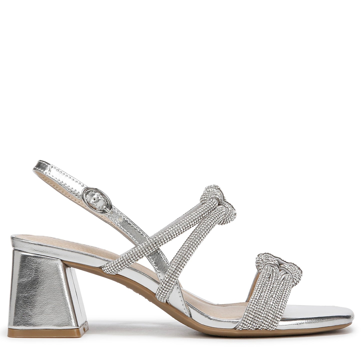 LifeStride Womens Celeste Heeled Sandal Silver Metallic 7 M