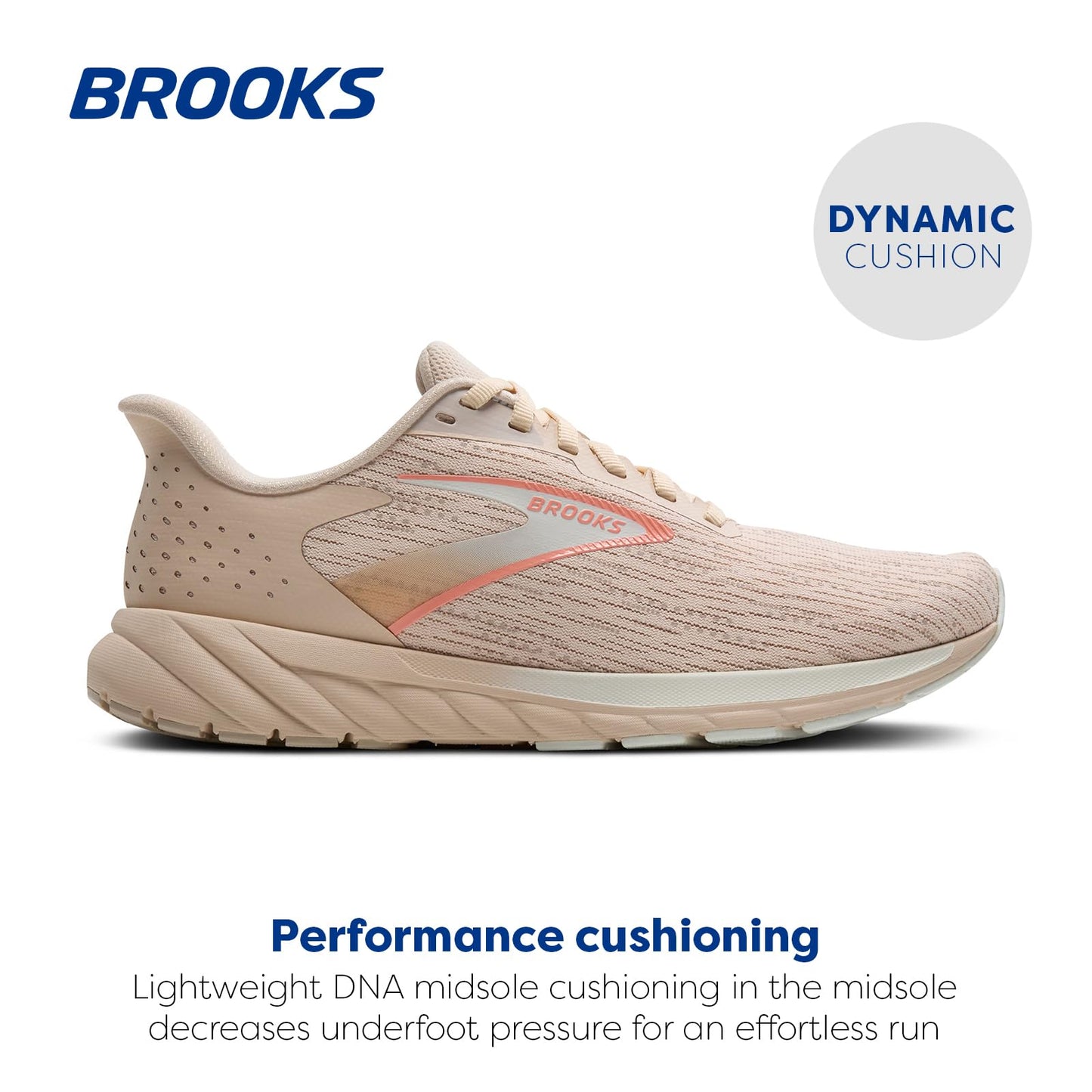 Brooks Women’s Anthem 7 Neutral Running Shoe - Almond/Grey/Desert Flower - 7.5 Medium
