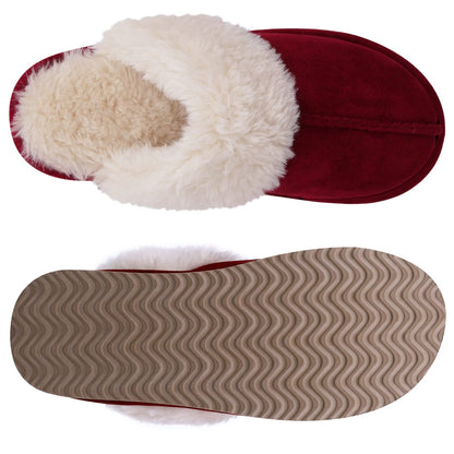 Fuzzy Memory Foam Slippers for Women - Fluffy Winter House Shoes Indoor Outdoor