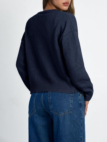 Women's Cropped Cardigan Sweaters - Lightweight Fall Button Up Knit