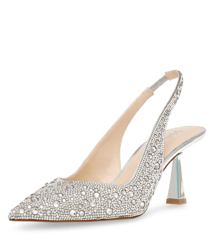 Betsey Johnson Women's Clark Pump, Silver, 6