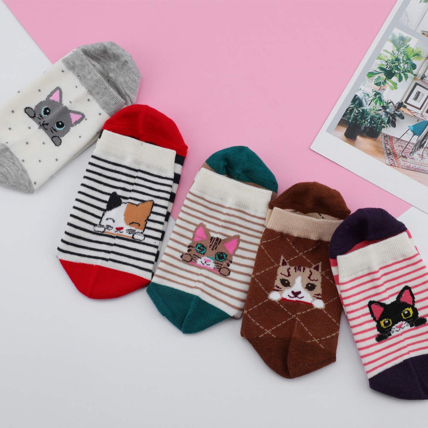 Jeasona Women's Cat Socks Cat Gifts Cute Animal Socks Dog Owl Gifts for Women
