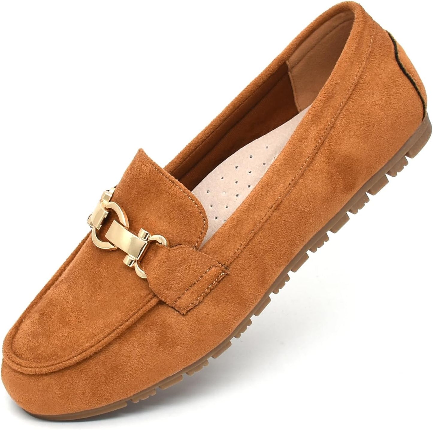Women Loafers - Comfortable Slip On Business Casual Penny Loafers Tan