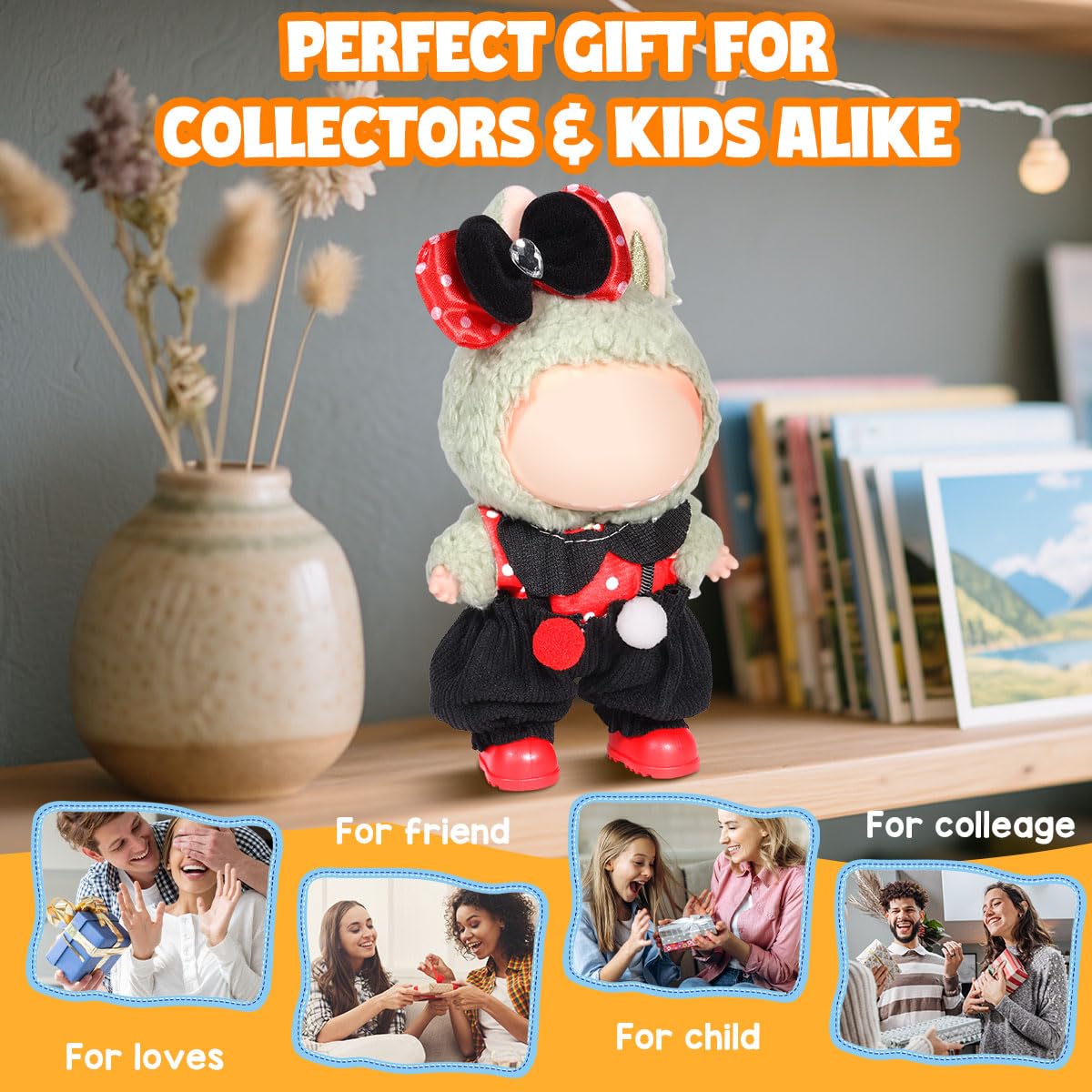 3 Piece Doll Clothes Set for 17cm Dolls - Handmade Crochet Outfit with Hat