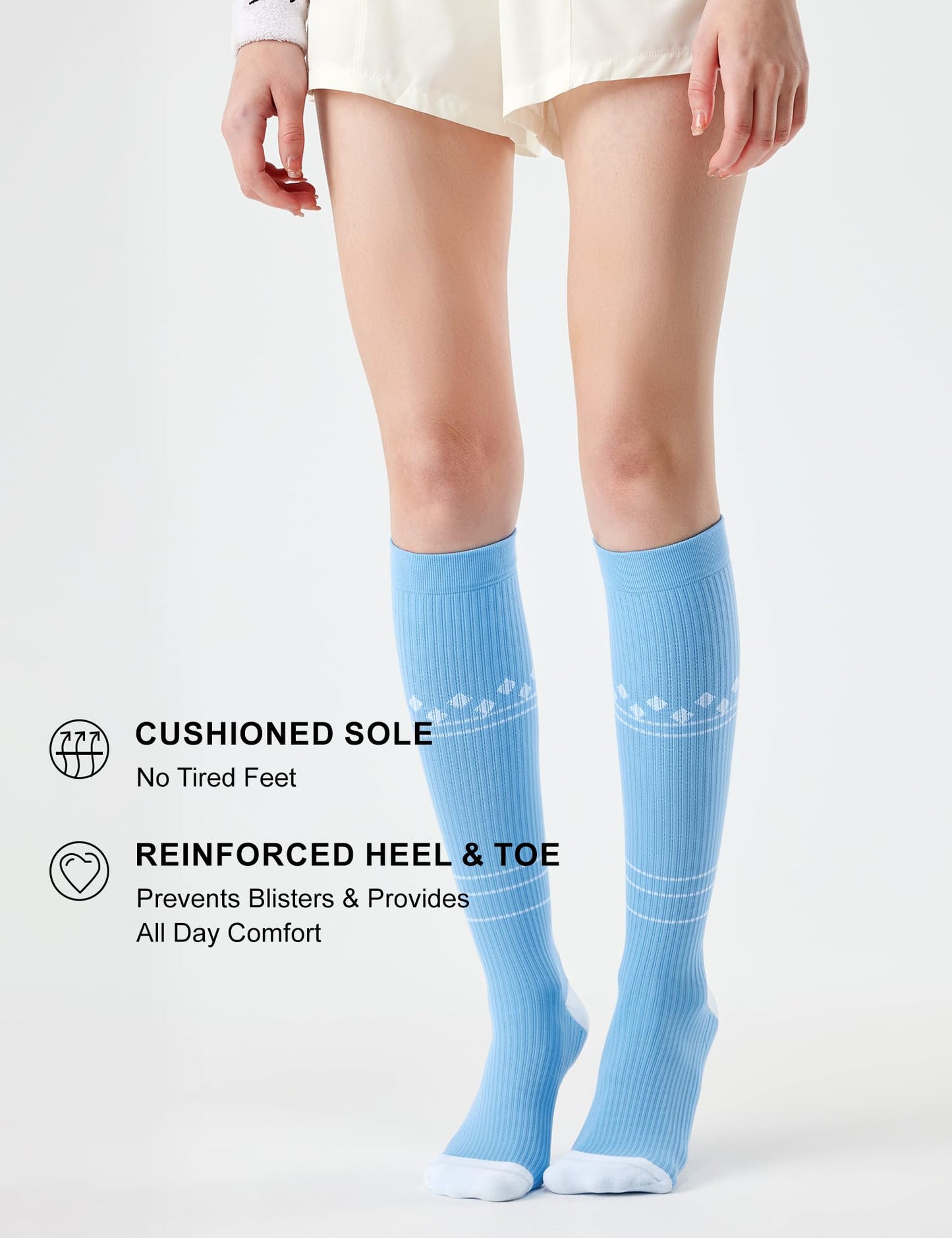 Compression Socks 20-30mmHg 3 Pairs Women Men Circulation Support