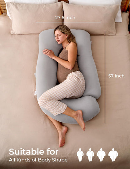 U-Shaped Full Body Pregnancy Pillow 57 Inch Maternity Support Pillow