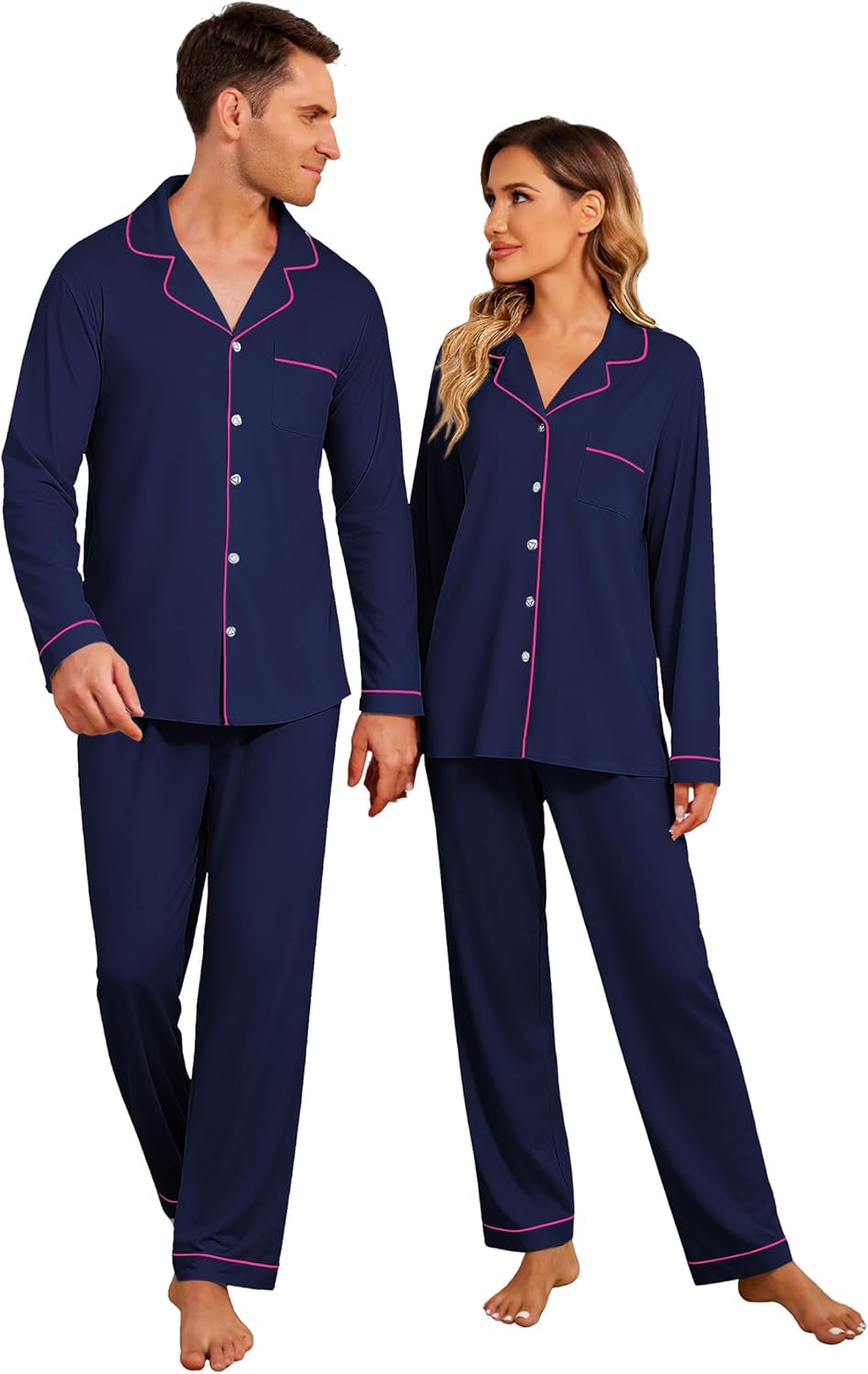 Christmas Family Matching Pajamas - Long Sleeve Button Down PJ Set