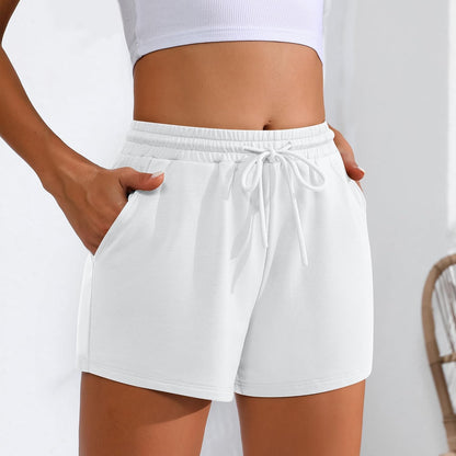 Women Sweat Shorts 3-Pack - High Waist Athletic Lounge Shorts with Pockets