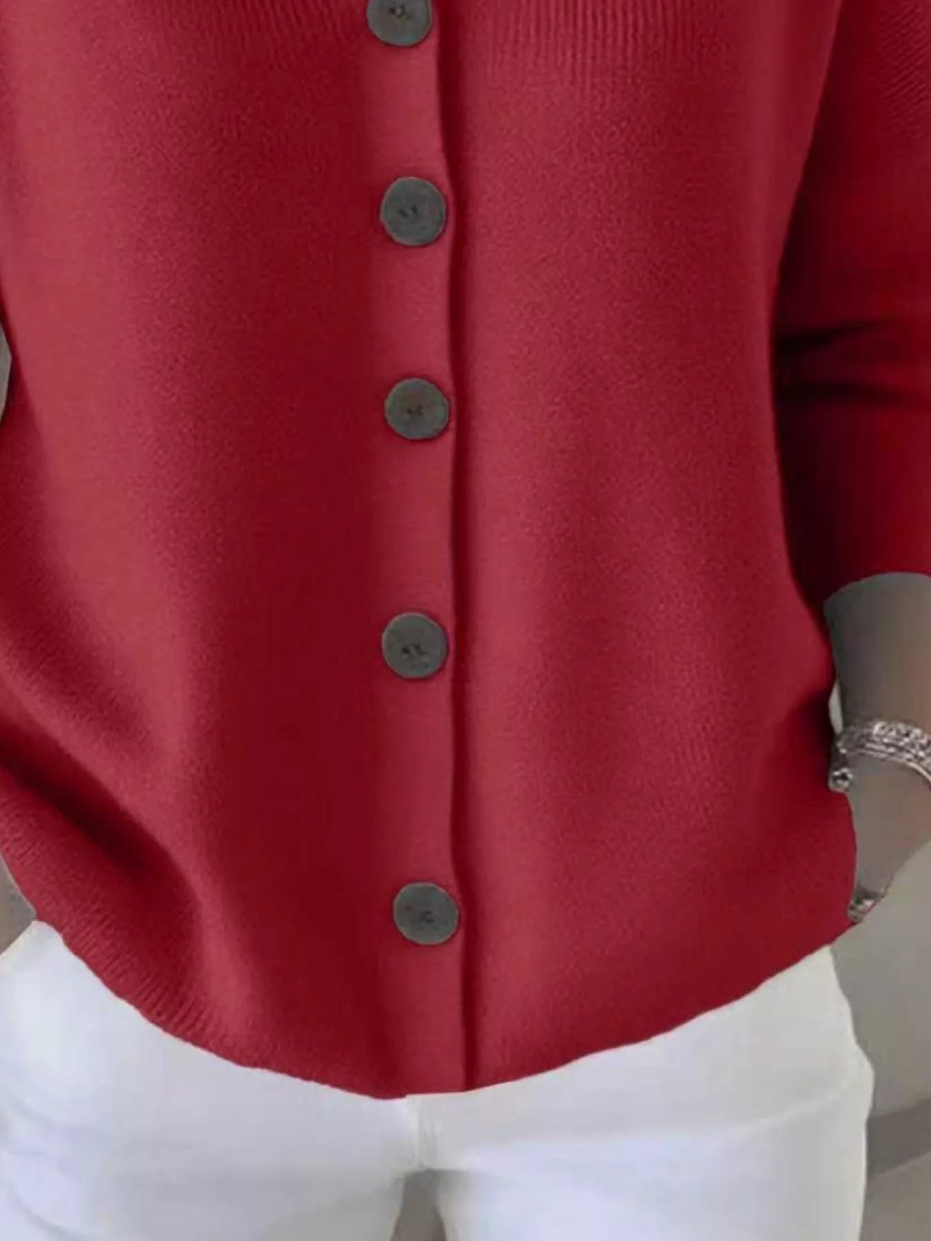 Full Size Hooded Button-Front Soft Knit Cardigan Plus Size