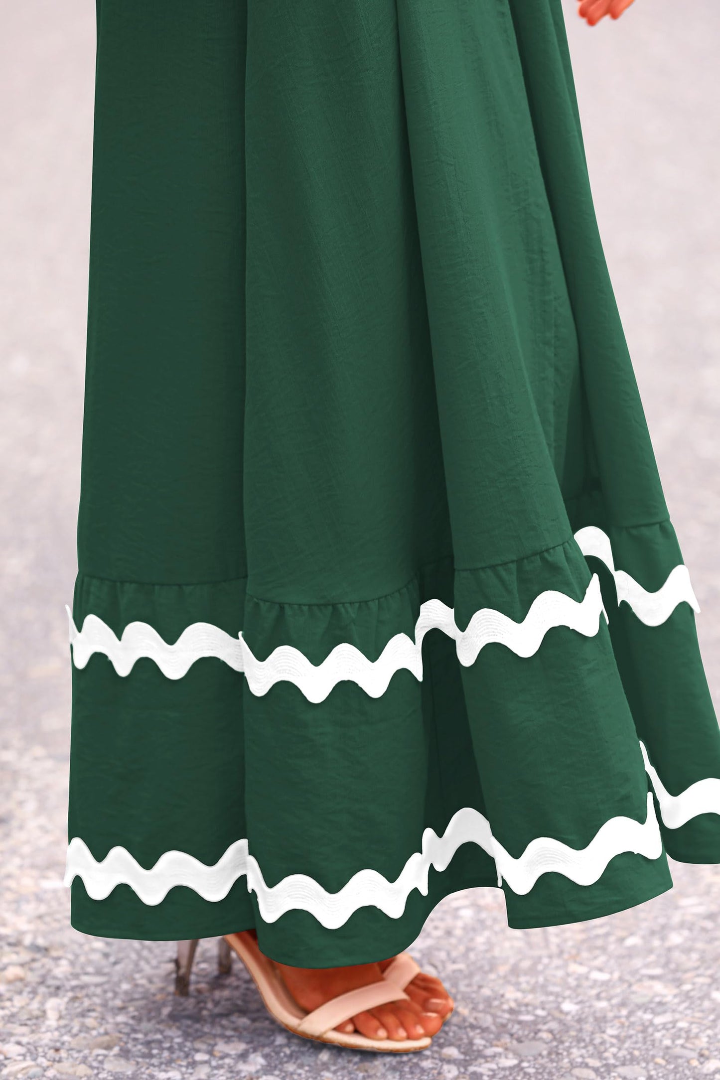 Blue Casual Dresses - Women's Sleeveless Spaghetti Strap Maxi Dress - Flowy Beach Ruffle