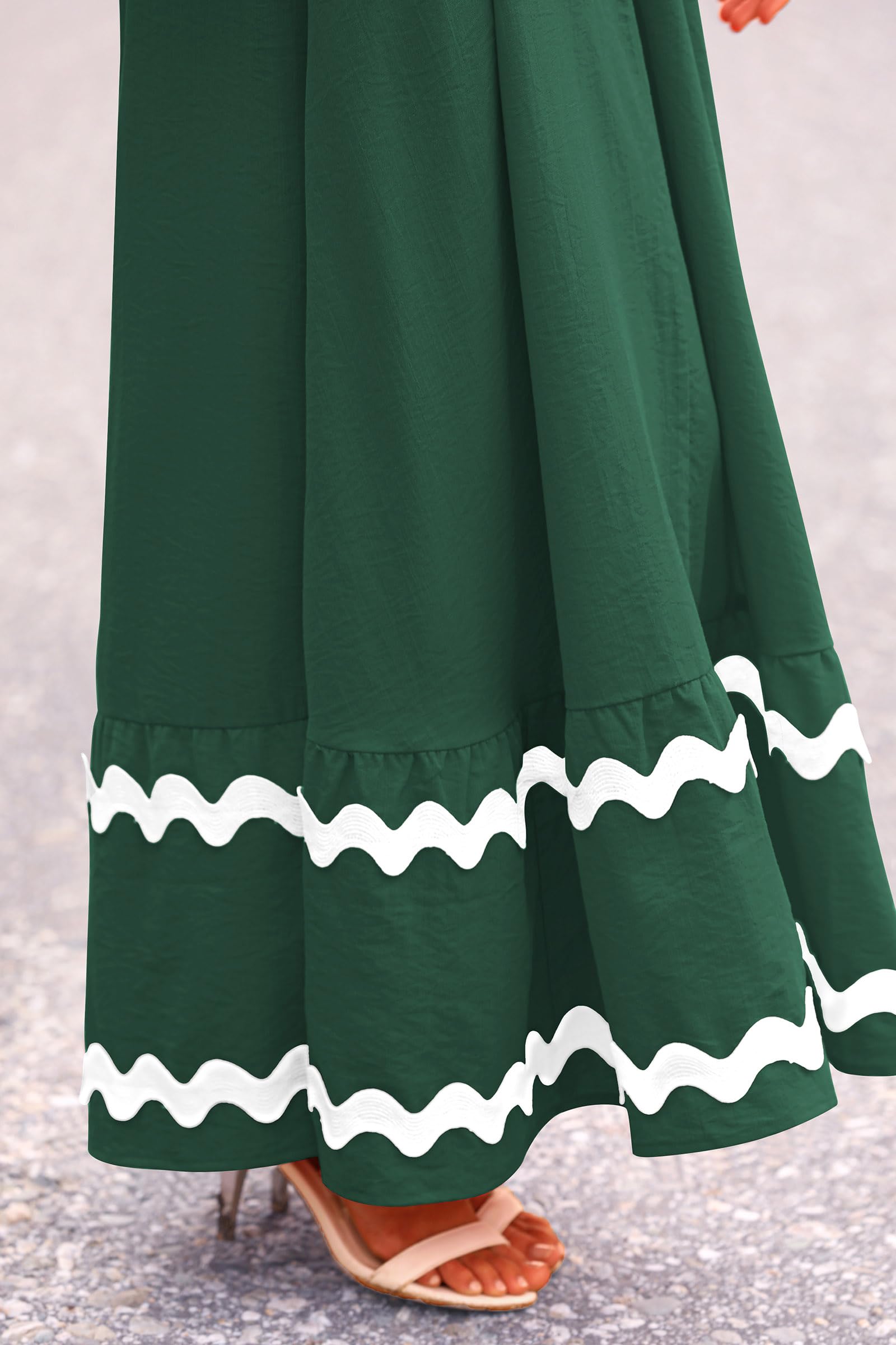 Blue Casual Dresses - Women's Sleeveless Spaghetti Strap Maxi Dress - Flowy Beach Ruffle