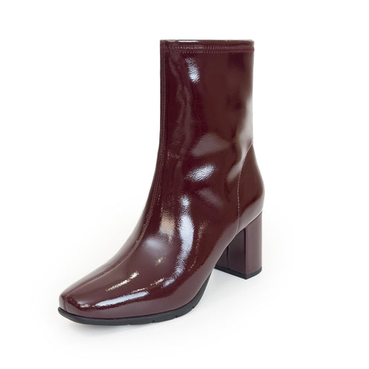 Aerosoles Women's Miley Mid-Calf Boots, Merlot Crinkle Patent Faux Leather, 5