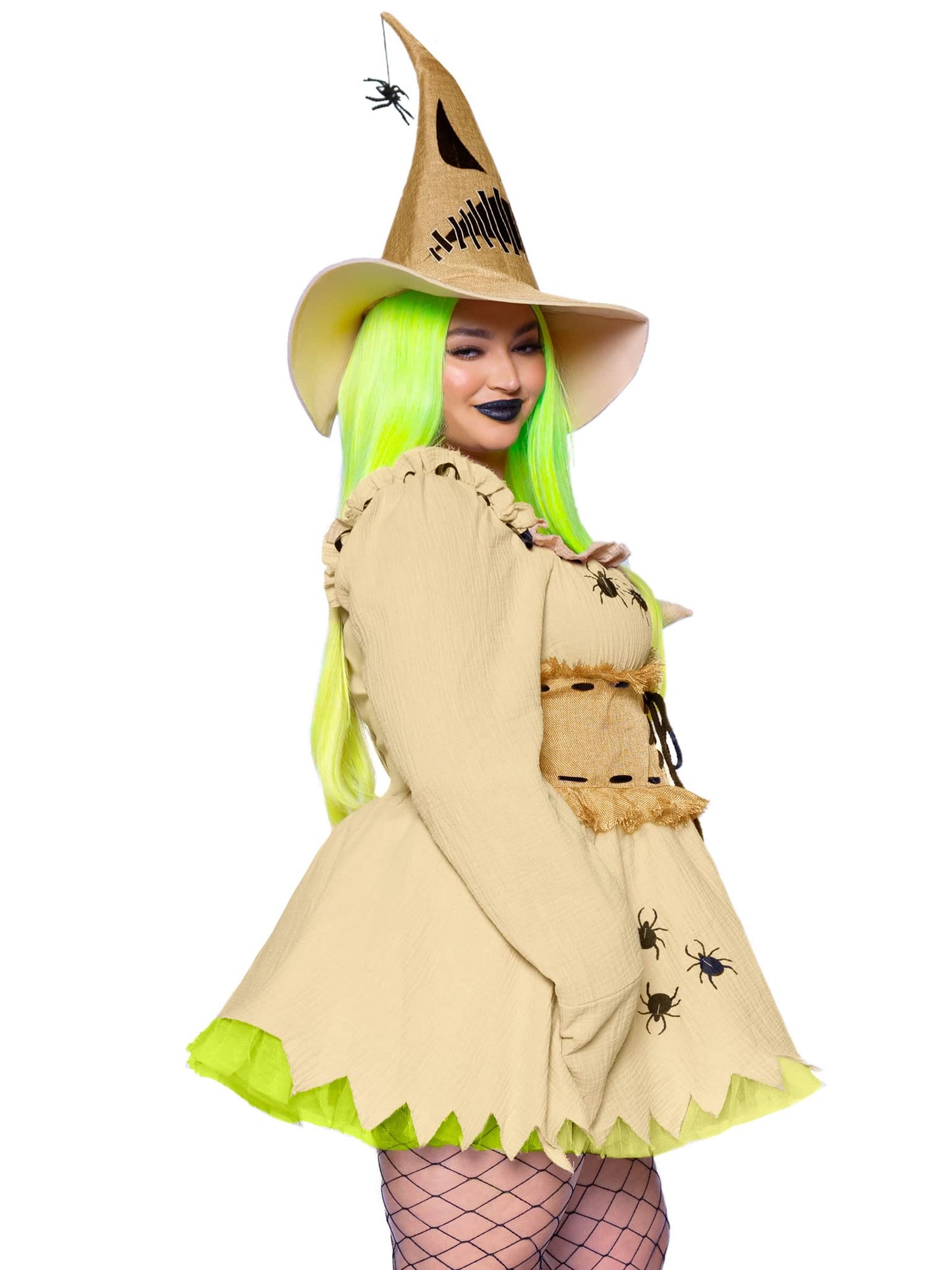 Bugged Out Baddie Costume - 3 Piece Halloween Outfit with Dress Choker Hat