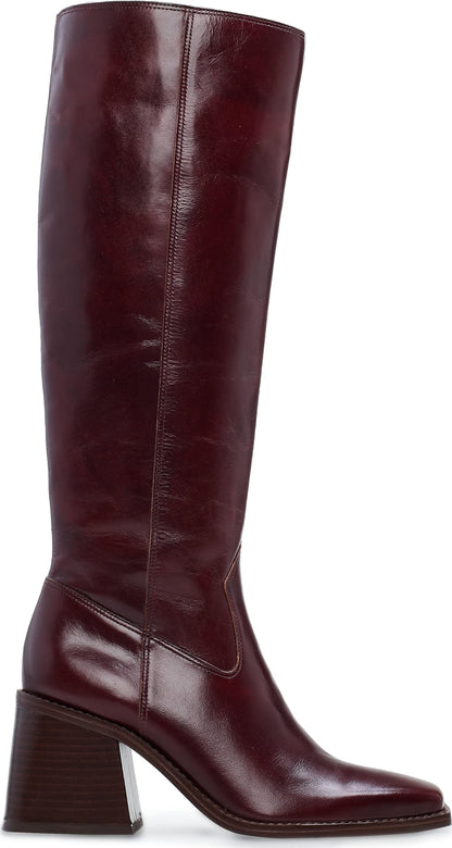 Vince Camuto Women's Sangeti Stacked Heel Knee High Boot Fashion, Dark Mahogany, 7.5