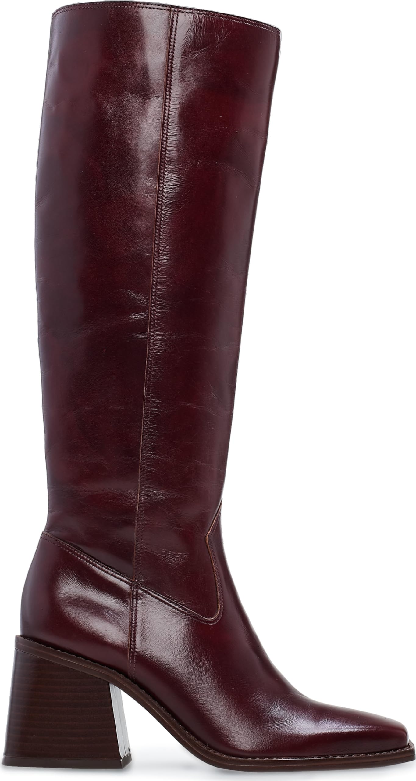 Vince Camuto Women's Sangeti Stacked Heel Knee High Boot Fashion, Dark Mahogany, 7.5