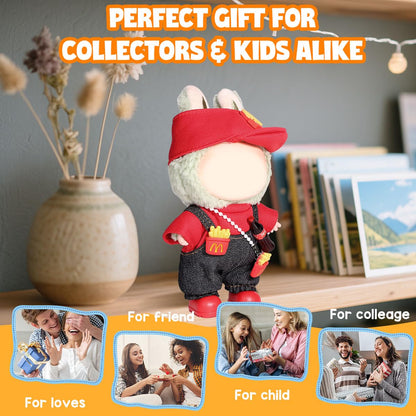 3 Piece Doll Clothes Set for 17cm Dolls - Handmade Crochet Outfit with Hat