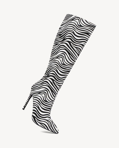 NEWBELLA Women's Suede Knee-High Boots - Sleek Design Stiletto Heel Boots for Daily Wear, Halloween, Christmas