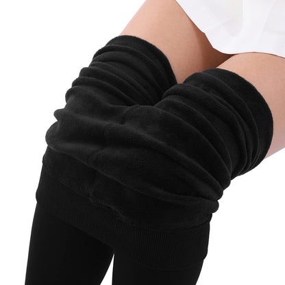 CHRLEISURE Women's Fleece Lined Tights - Fake Sheer Warm Pantyhose Thick Winter Leggings